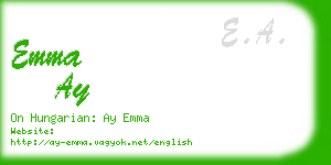 emma ay business card